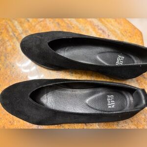 Eileen Fisher Black Suede Loafers